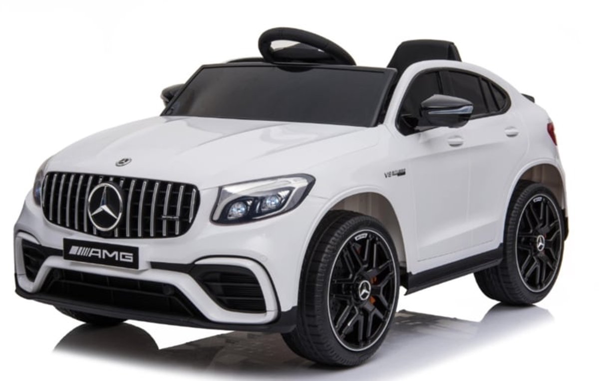 Mercedes Benz GLC63S V8 Wit - 1 persoons - Leder look zitje incl. Softstart | Elektrische kinderauto - Inclusief afstandsbediening - Gratis verzending - KiddoCars
